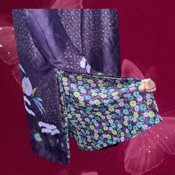 Y2K reversible boho midi skirt with slit on side - Picture 3 of 4